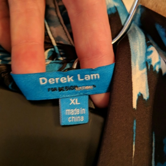 Gorgeous Long Black/Aqua Blouse Size XL NWOT - Picture 5 of 6